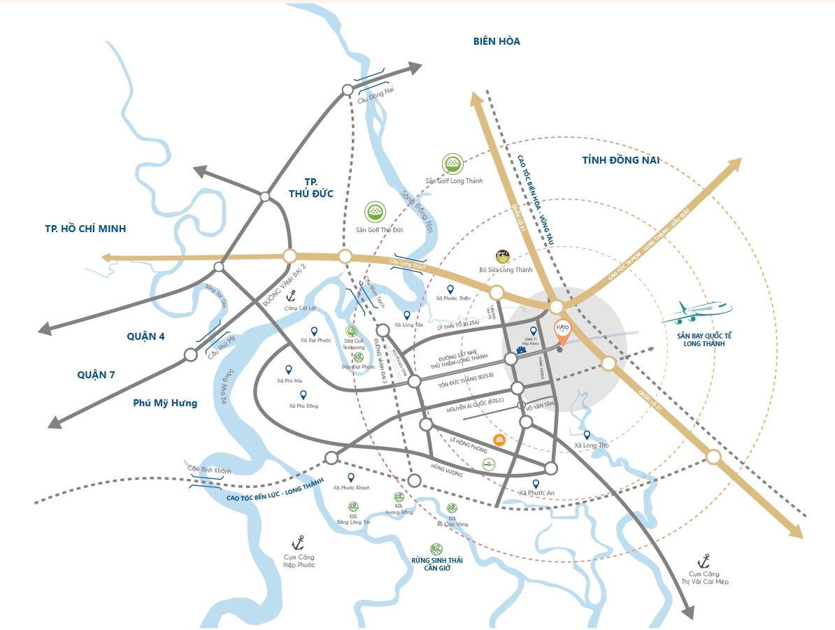 Vị trí FIATO Aiport City Nhơn Trạch